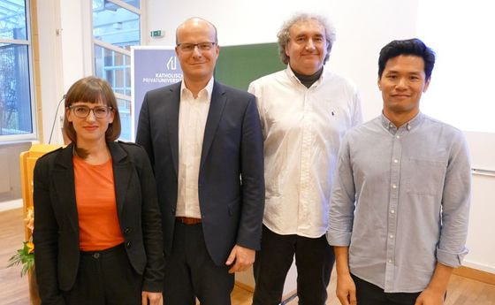 V. l.: Dr.in Kerstin Schankweiler, Prof. Dr. Alexander Filipović, Dr. Georg Weidacher, Dr. Chris Tedjasukmana.