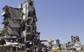 Zerstörtes Stadtviertel in Homs