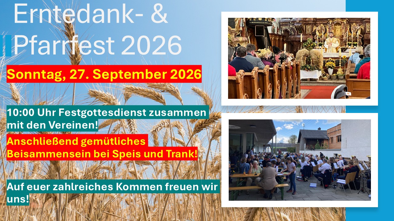 Einladung Erntedank- und Pfarrfest