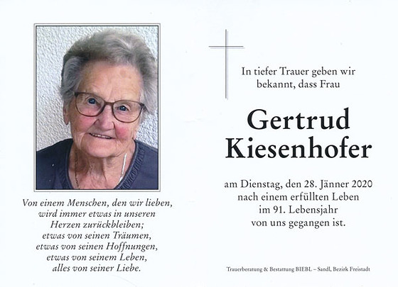 Unsere Verstorbenen 2020