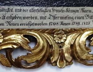 Schriftzug Votivbild