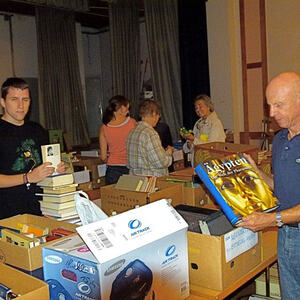 Flohmarktvorbereitungen 