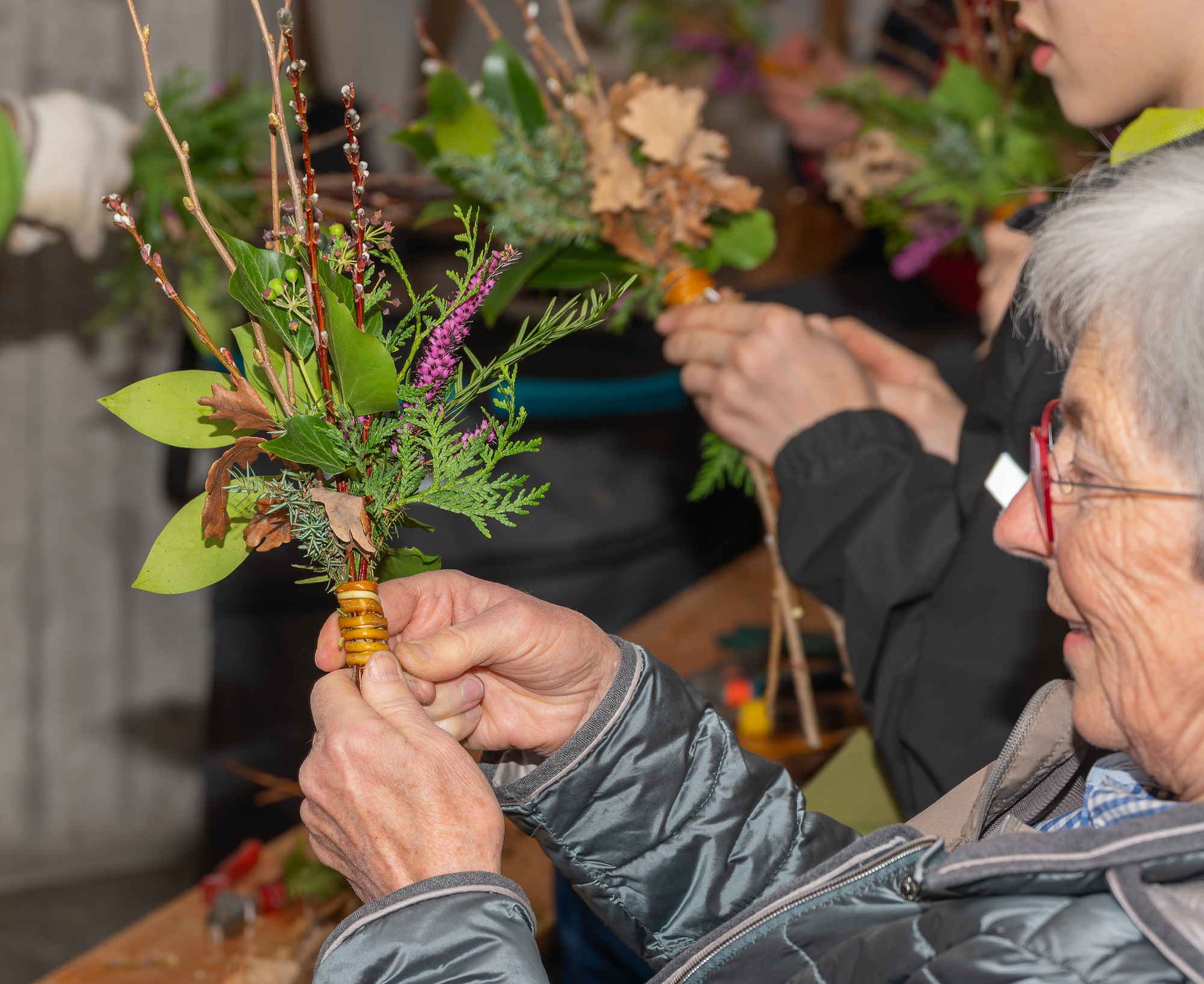 Palmbuschenbinden Pfarre Kirchdorf an der Krems