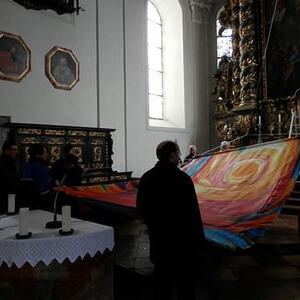 Fastentuch der Pfarrkirche Ostermiething
