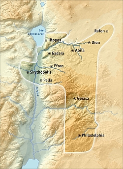 Karte der Dekapolis-Städte; © Bibelwerk Linz