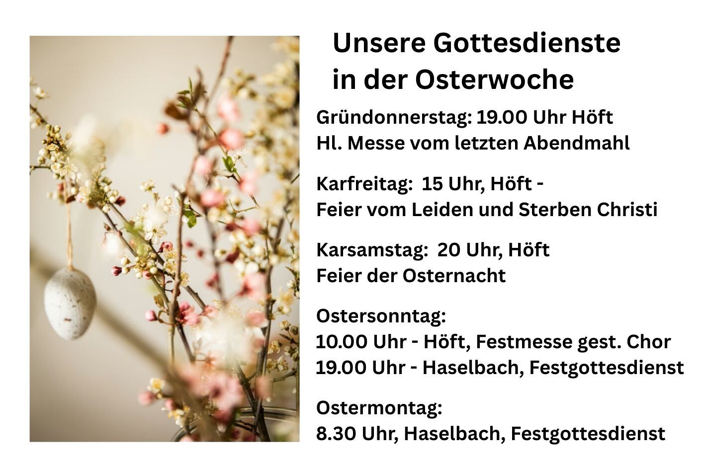 Gottesdienste der Osterwoche 2026 - 1