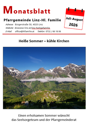 Monatsblatt Juli+August 2026