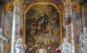 Darstellung der Aufnahme Mariens in den Himmel in der Stiftskirche Wilhering