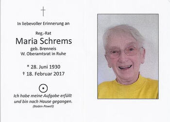 Totenbild Maria Schrems