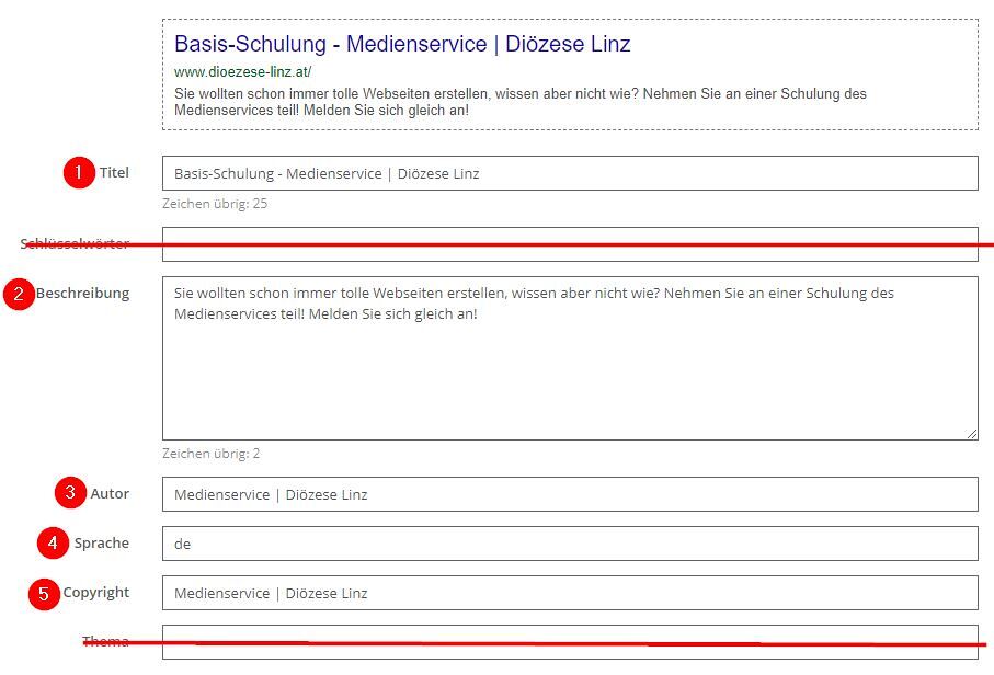 Social & SEO - Google Snippet