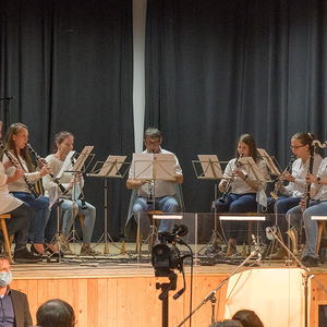 Gedenkfeier an die Opfer des ehemaligen KZ Außenlagers Ternbergzum Thema „Menschlichkeit ohne Grenzen“Bild: Bläser-Ensemble des MV TernbergFoto: Haijes 