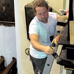 ... und jemand, der sich da rauftraut.