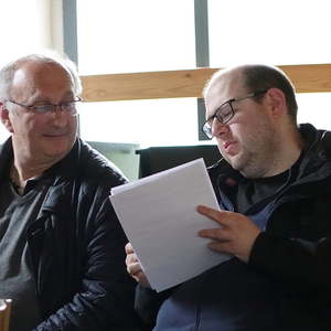 Wolfgang Kreuzhuber mit Teilnehmer beim Ökumenischen Orgelseminar in Rutzenmoos