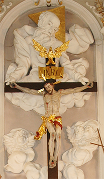 Altarwand der Pfarrkirche Kopfing (alte Ansicht)