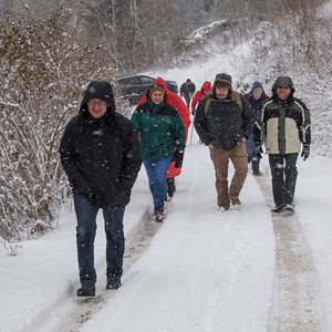 Bischofs Visitation Dekanat Weyer, Wanderung, Visitation mit den Mitgliedern der Pastoralkonferenz Dekanat Weyer in Trattenbach im SchneeFoto: Jack Haijes