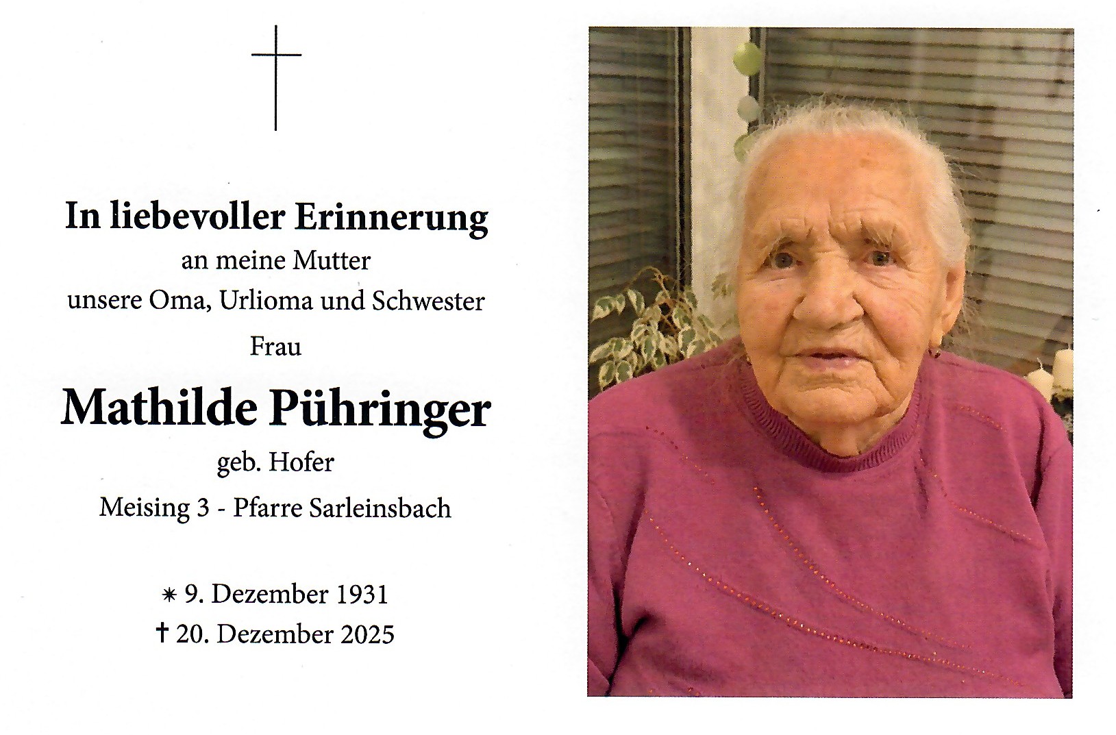 Mathilde Pühringer / Pfarre