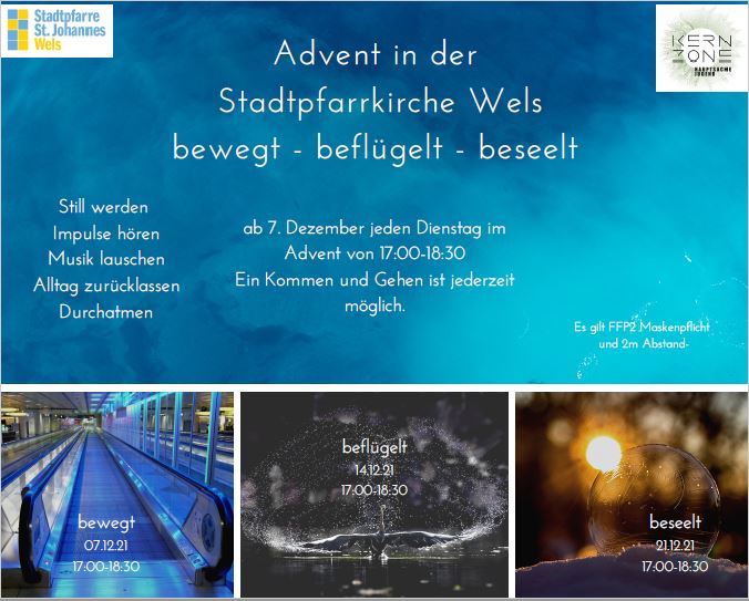 Ein Plakat für die Aktionen in der Stadtpfarre zu Weihnachten