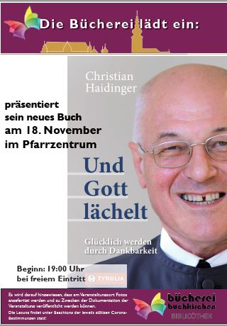 Einladung zur Buchpräsentation am 18.11.2021 mit Abt Christian Haidinger