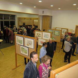 Vernissage mit Aquarellmalbildern