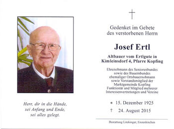 Josef Ertl / © Pfarrgemeinde Kopfing Josef Ertl