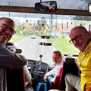 Reiseleiter Christoph Mülleder und Christian Pichler, Leiter Katholisches Bildungswer OÖ, in Timisoara