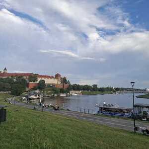 Die Weichsel mit dem Wawel oder Königsberg in Krakau