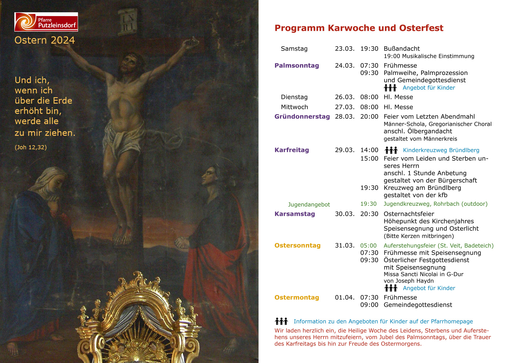 Programm Karwoche Putzleinsdorf