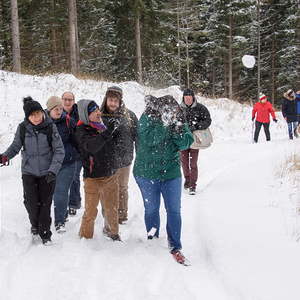 Bischofs Visitation Dekanat Weyer, Wanderung, Visitation mit den Mitgliedern der Pastoralkonferenz Dekanat Weyer in Trattenbach im SchneeFoto: Jack Haijes