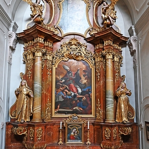 Augustinus- Altar: Gesamt-ansicht: Altarblatt von Antonio Bellucci