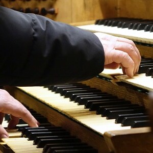 Domorganist Wolfgang Kreuzhuber an der Rudigierorgel