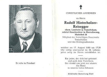 Rudolf Hinterholzer­Reisegger