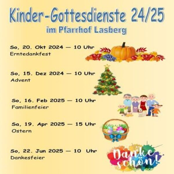 Kindergottesdienste Lasberg 2024/25