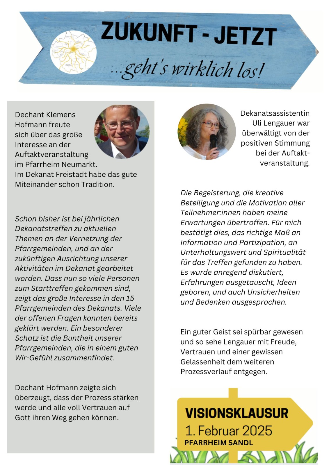 Foto vom Infoblatt für die Pfarrgemeinden