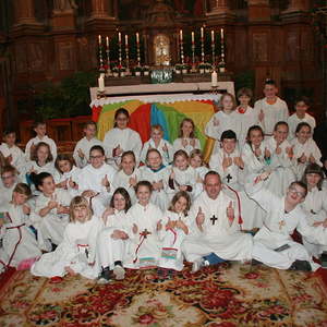 Gruppenfoto mit Bischof Manfred