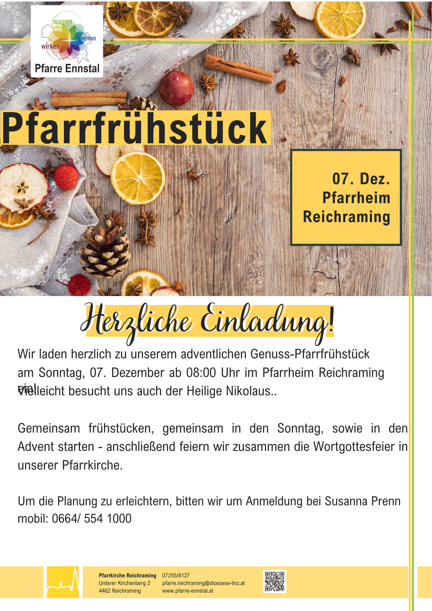 Frühstück Advent / Pfarrbüro reichraming