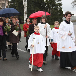 Palmweihe und Festzug zur Kirche