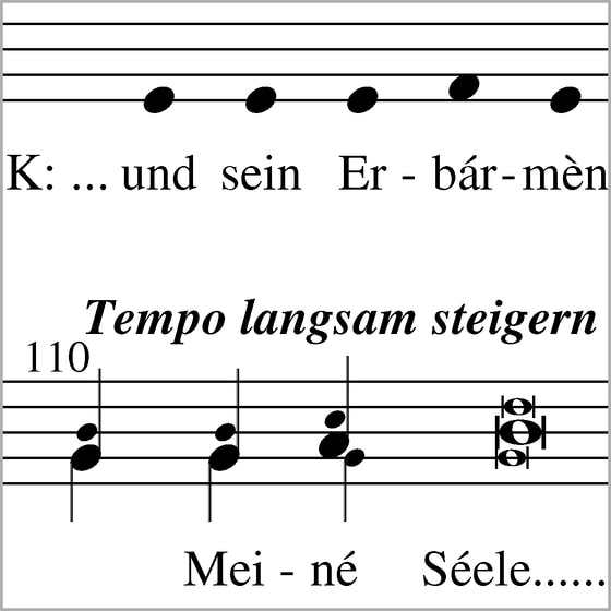 Klickbutton für Notenbeispiel Magnificat