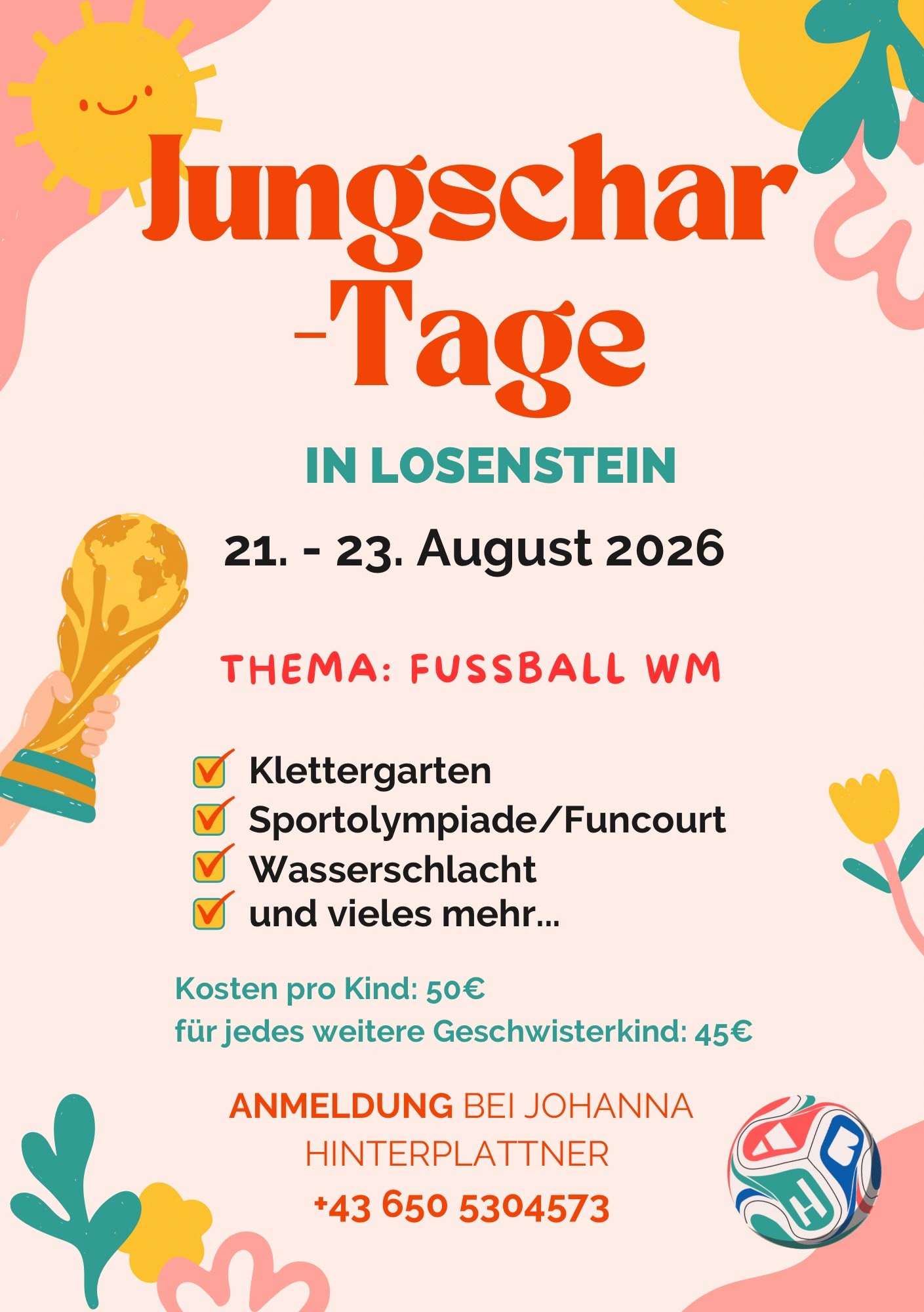 Einladung Jungschartage 2026 / Jungschar Losenstein Einladung Jungschartage 2026