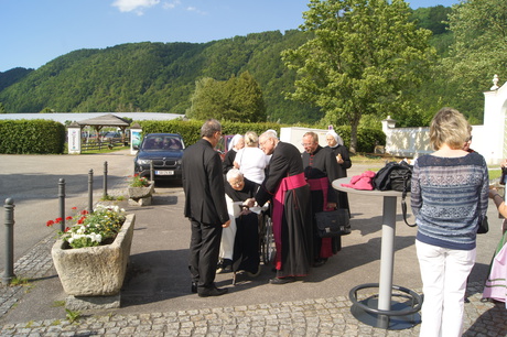 Bischof em. Maximilian Aichern mit dem Jubilar P. Nivard Volkmer / Foto: Stift Engelszell          