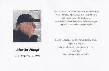 Totenbild Martin Hangl