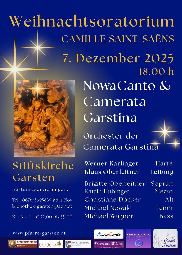 Plakat Weihnachtsoratorium 2025 / Pfarrgemeinde Garsten Plakat Weihnachtsoratorium 2025