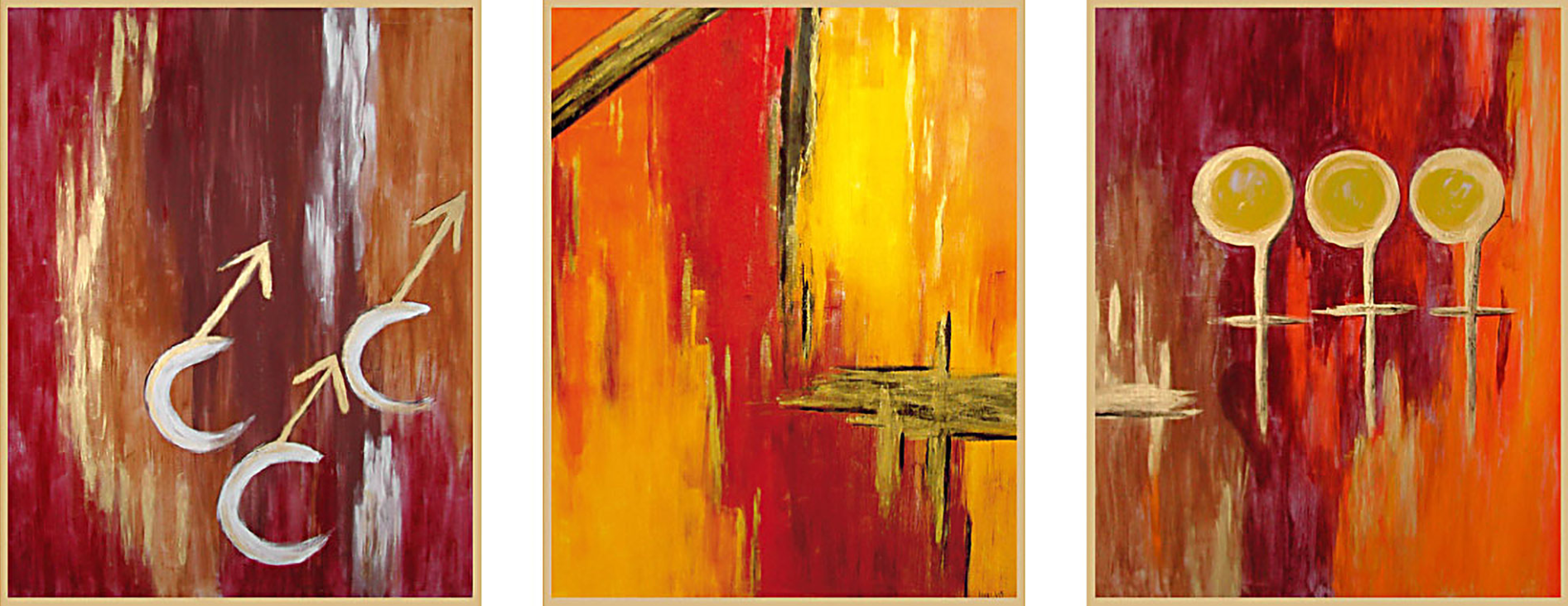 Europaheilige / © Pfarrgemeinde Pinsdorf Künstlerin: Ulrike Wintersteiger · 2007 Maße: 120 x 150 cm Technik: Naturpigmente auf Leinwand