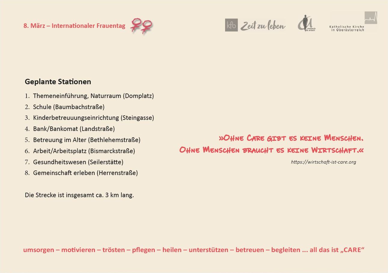 Flyer Care-Rundgang, Rückseite