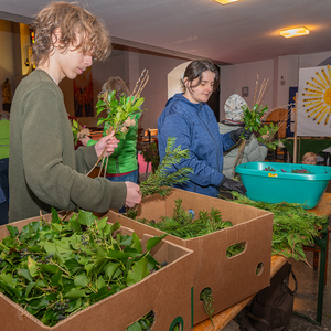 Palmbuschenbinden Pfarre Kirchdorf an der Krems