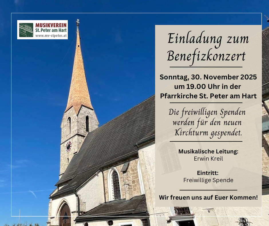 Benefizkonzert des Musikvereins St.Peter in der Pfarrkirche