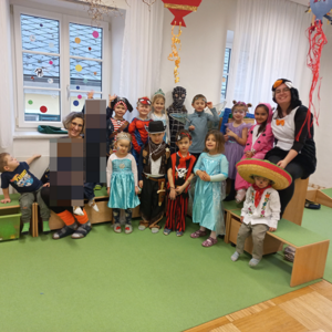 Verkleidungsfest blaue Gruppe