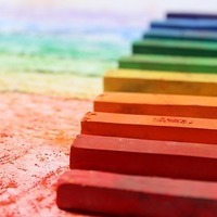 Wachsmalkreiden in bunten Farben