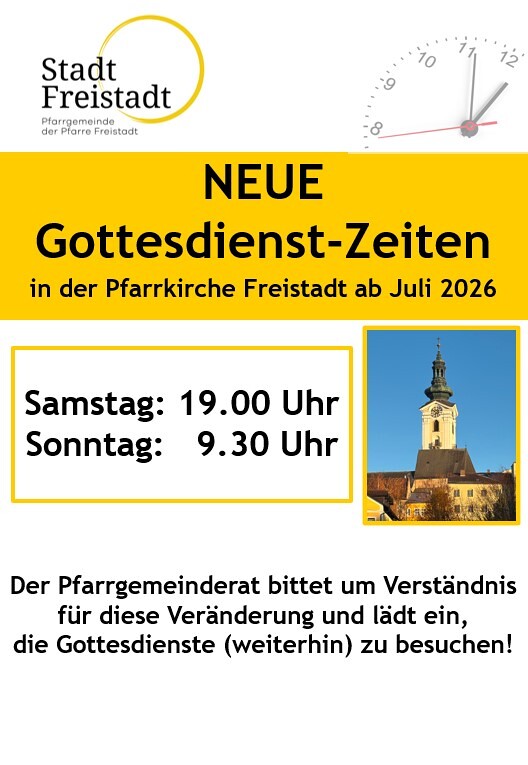 Neue Gottesdienstzeiten