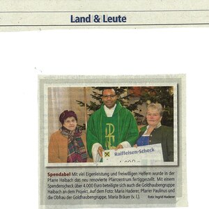 Spenden für das neue Pfarrzentrum