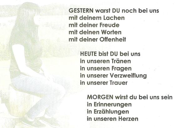 Sterbebild Andrea Löscher, geb. Grobner